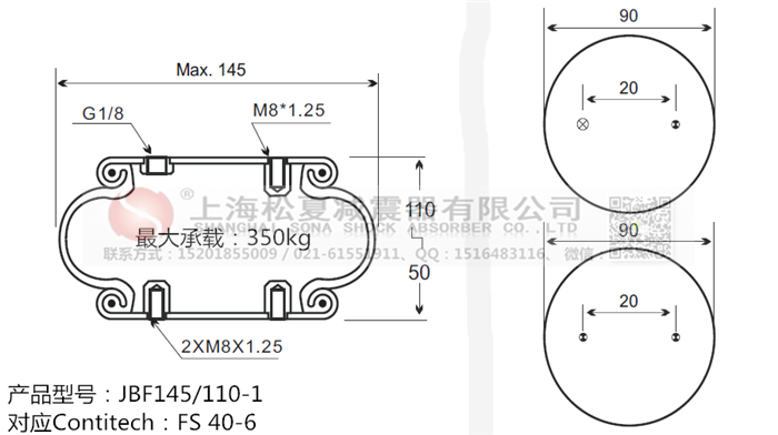 JBF145/110-1橡膠<a href='http://shyhbgc.com/' target='_blank'><u>空氣彈簧</u></a>