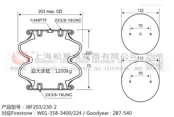 JBF203/230-2橡膠<a href='http://shyhbgc.com/' target='_blank'><u>空氣彈簧</u></a>