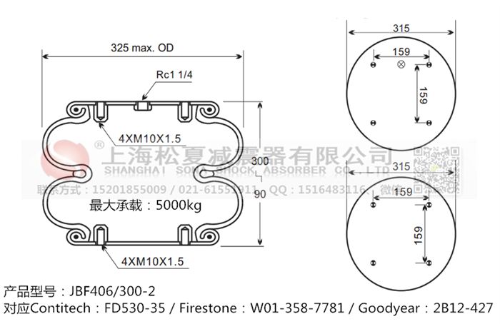 JBF406/300-2橡膠<a href='http://shyhbgc.com/' target='_blank'><u>空氣彈簧</u></a>